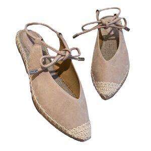Shutz Laba Slingback Ankle Tie Classic Girly Bohemian Espadrille Flats 8.5
